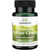 Swanson Full Spectrum Coffee Cherry, 200 mg, 60 Veggie Capsules | Antioxidant Support and Cognitive Supplement, Offers Cellular Protection with High ORAC, Gluten-Free and Non-GMO