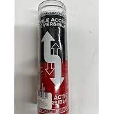 Reversible Double Action 2 Color (Black Over Red) Unscented Pillar Candle in Glass