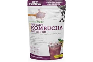 Essenzefruits Acai Kombucha Powder Tea Mix Beverage – Sugar Free, Fermented & Dried - Just Add Water! Probiotics & Prebiotics, Vitamin C - Makes up to 30 Cups (8 Oz, 226g)