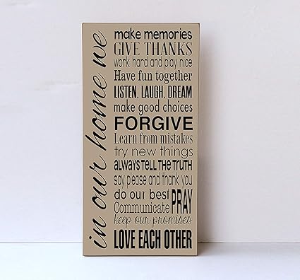 Amazon Com 45 22cmwood Sign In Our Home Family Rules Family Sign