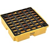 Global Industrial Low Profile Spill Containment Modular Platform, 1 Drum Capacity, 15 Gallon Liquid Capacity, 2000 Lbs Weight Capacity, 26"W x 26"D x 6-1/2"H, Yellow