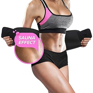 WADEO Bauchweggürtel, Neopren Fitnessgürtel Damen Zum Abnehmen Verstellbarer Schwitzgürtel Zum Abnehmen Frauen Sauna Bauchgür