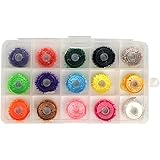 Riverrunscrystal Tinsel Chenille Thread Flash, Dyed-Pearl Flashabou Accent and Flashabou Accent & Grizzly Accent 12 Color Com