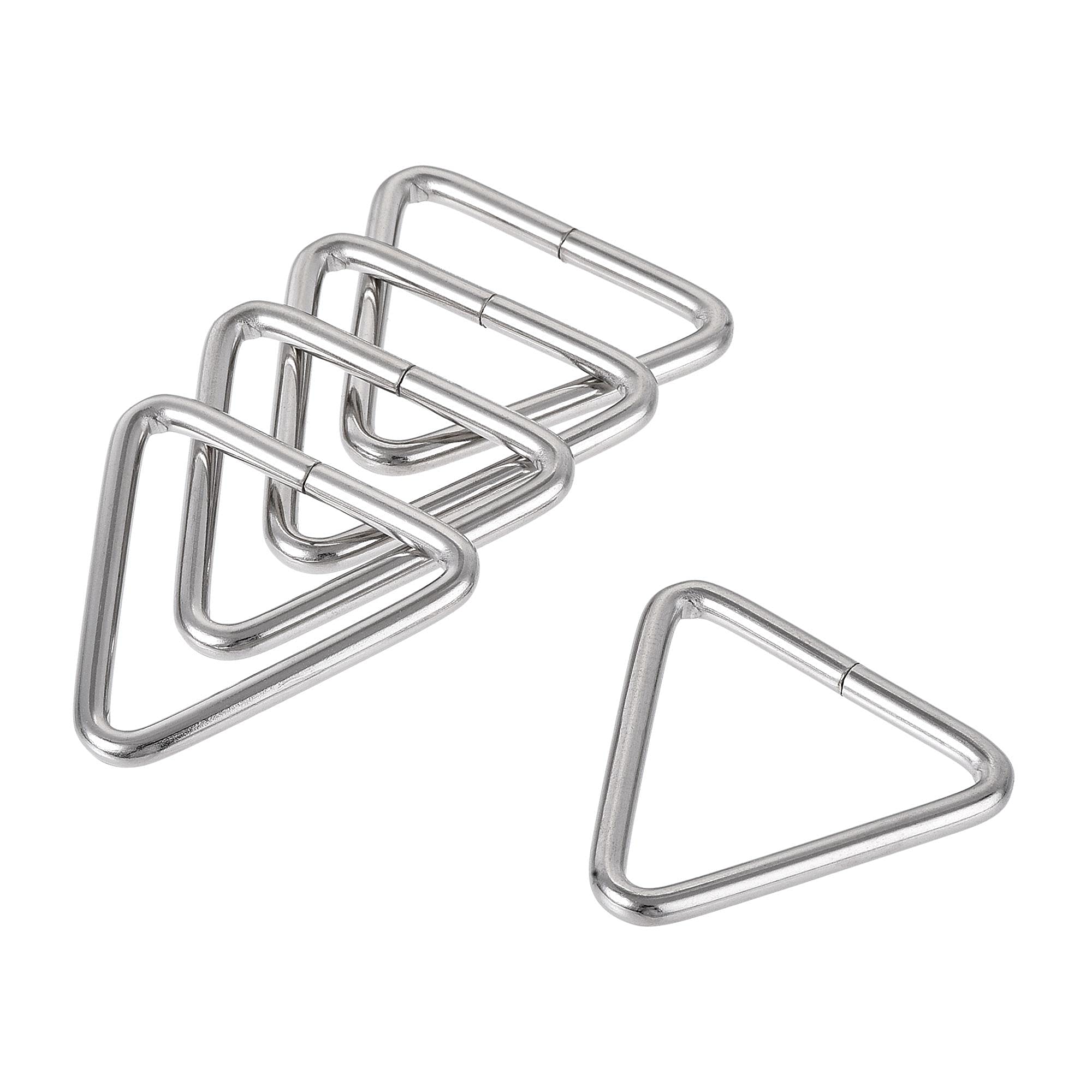 sourcing map Metal Triangle Ring Buckle 2"(50mm) Inner Width 5mm Thick for Strap Craft DIY 6pcs