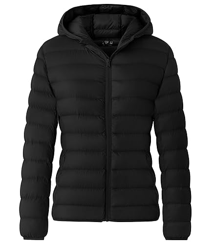 ZSHOW Women's Lightweight Winter Coat Warm Quilted Packable Puffer Jacket  (Black,X-Small) in Bahrain Whizz Down Parkas