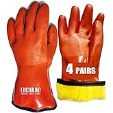 LIICHAAO(1-4 Pairs Insulated&Waterproof,Chemical & Oil Resistant, Freezer Work,Warm Gloves,Non-Slip,Ultra Flexible