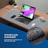 Desiretech Reversible Desk Mat Small 35x60cm Dual-Sided Grey Silver view 4