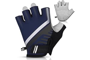 LEMEGO Bike Cycling Gloves - Men & Women, Anti-Slip, Shock-Absorbing Mountain Bike Gloves with Breathable Fabric & Reflective Strips