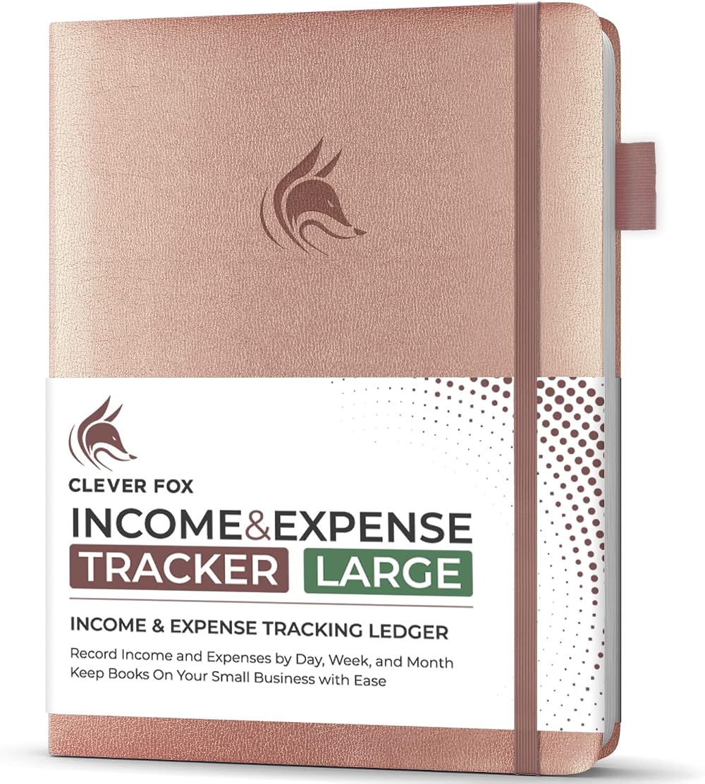 Clever Fox Income & Expense Tracker Large A4 Rose Gold Ledger