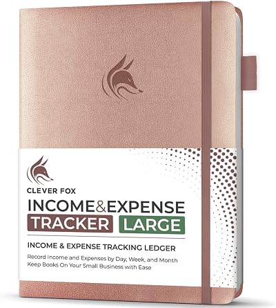 Clever Fox Income & Expense Tracker Large A4 Rose Gold Ledger