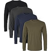 Men’s Long Sleeve T-Shirt – Soft Fitted Crew Neck Tee – Premium Classic Long Sleeve Plain Casual Shirt for Men