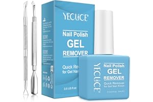 NIFEISHI Gel Nail Polish Remover, Remove Gel Nail Polish Within 3-5 Minutes - Quick & Easy Polish Remover - No Need For Foil, Soaking Or Wrapping with 1 PCS Cuticle Pusher + 1 PCS Nail Polish Scraper