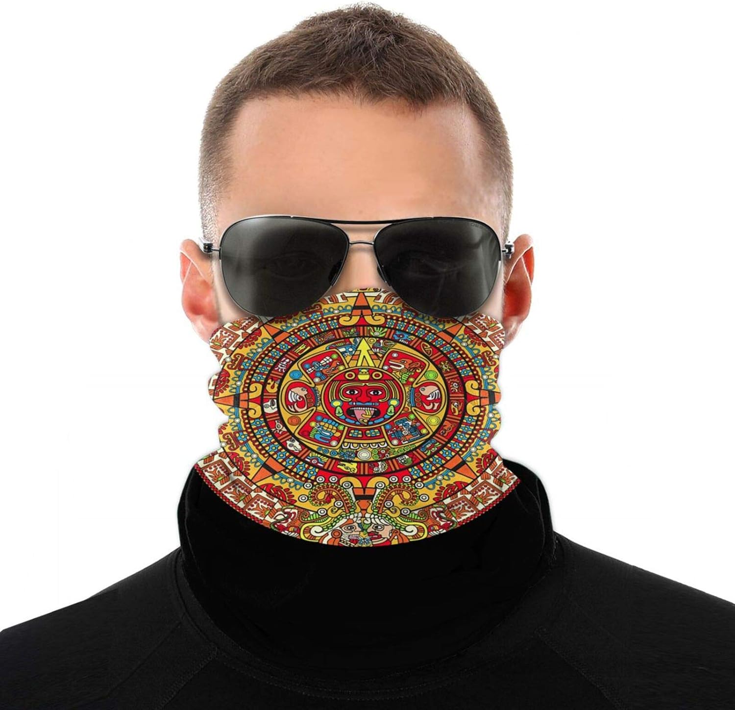 Aztec Calendar Mayan Face Mask Multifunctional Bandanas Neck Gaiter