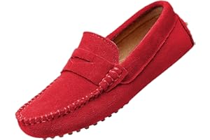 rismart Boys Girls Slip on Loafers Casual Flat Kids Moccasin Slippers