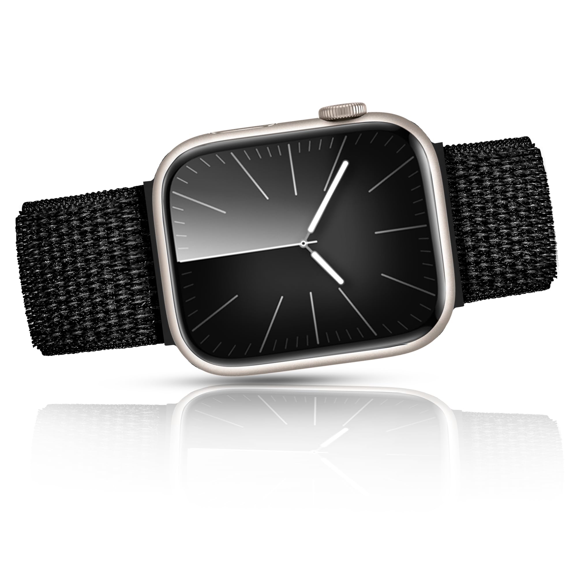 Vamyzji Nylon Strap Compatible with Apple Watch Strap 46mm 45mm 44mm 49mm 42mm(Series 3 2 1), Adjustable Nylon Fabric Braided Sport Band for iWatch SE Series 11/10/9/8/7/6/5/4/3/2/1/Ultra 3 2 1,Black