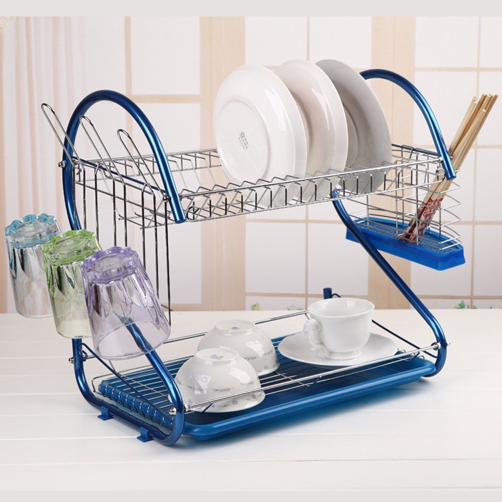 Bowls BESTLEE Stainless Steel Kitchen Dish Drainer Rack for Drying