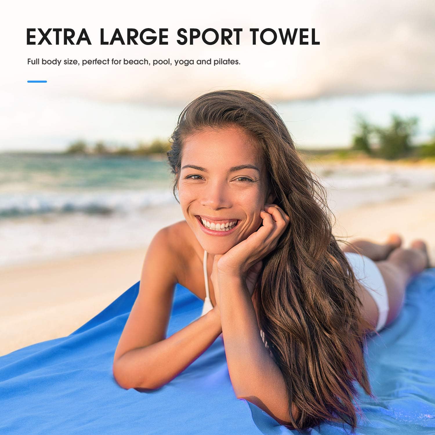 OMORC Microfiber Travel Towel, Sports Towel Set, Fast Drying Towel, 2 Pack Large(63x32in,28x15in), Super Absorbent, Ultra Compact, Lightweight for Camping, Gym, Beach, Swimming, Yoga: Home & Kitchen