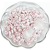 100pcs Baseball Spacer Loose Beads Sports Ball Polymer Clay Beads DIY Jewelry Making for Earring Bracelet Necklace Key Chains Craft Accessories (Baseball)