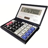 Maizoon Folding Portable Calculator with 14-Digit Large Screen Display Solar Energy and Battery Dual Power Supply Check &amp; Correct Function Suitable for Business and Office