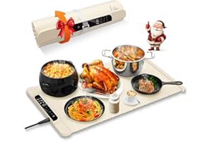 Food Warming Mat, FZF Electric Warming Tray, Fast Heating Portable Food Warmer for Parties Buffet with 0.5-10Hr Timer, Adjustable Temperature for Hosting, Camping, House Warming