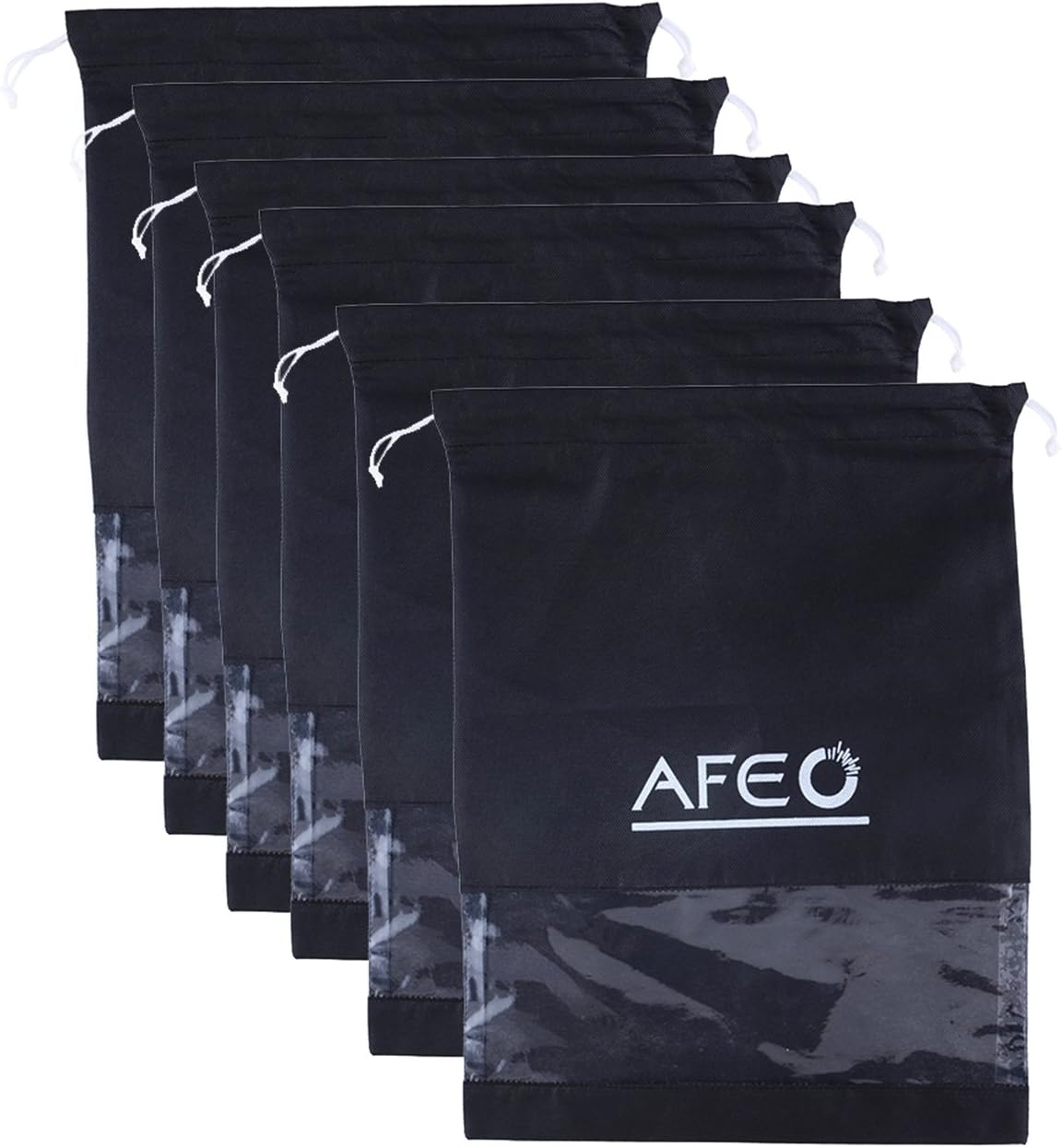 AFEO Fabric Shoe Bag (Transparent & Black_GR-PVC-BLACK_6)