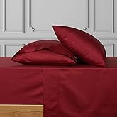 URBANHUT 700 Thread Count 100% Cotton Sheets Queen Size, 4Pc Sheet Set Luxury Bed Sheet for Queen Size Bed, Sateen Weave Hotel Sheets, Better Than Egyptian, 16'' Elasticized Deep Pocket - Burgundy
