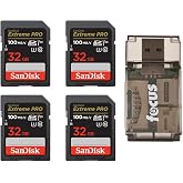 SanDisk 32GB SDXC Memory Card Bundle | All-in-One High-speed card reader, (5 items)