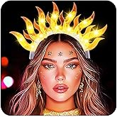 Sixexey Light Up Headband Fire Crown Hair Band LED Flame Headpiece Party Rave Hair Accessories for Women