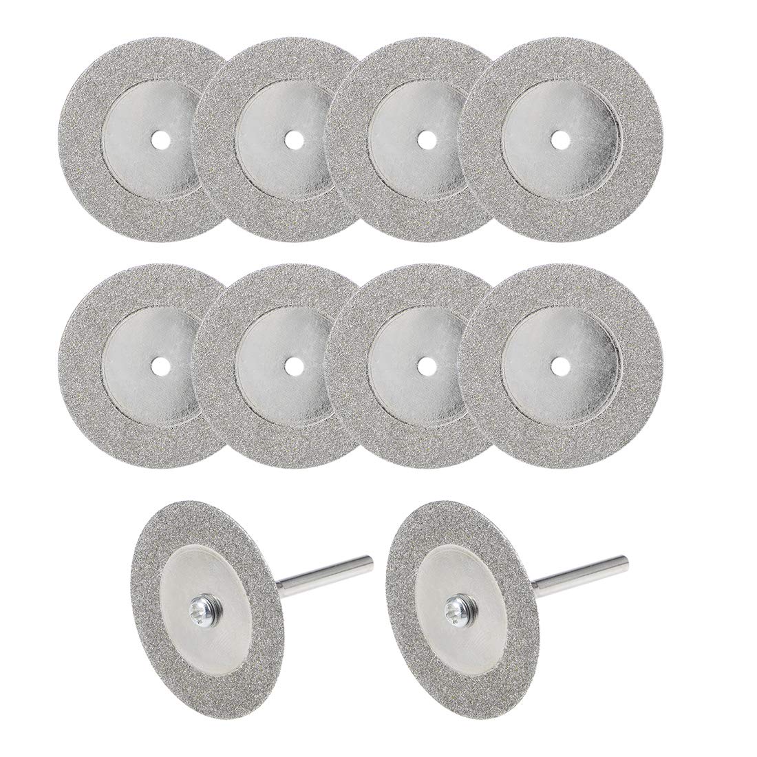sourcing map 10 Pcs 35mm Diamond Cutting Wheels Cut Off Wheel with 2 Pcs Mandrels for Rotary Tool
