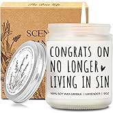 Funny Wedding Candle Gift for Newlyweds, No Longer Living in Sin Candle, Engagement Gift for Couples, His and Hers A nniversary Gifts, Funny Couples Bride and Groom Gifts, Wedding Candles-19