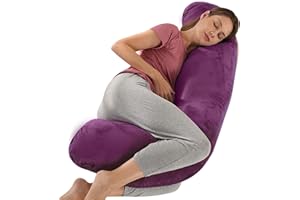 BATTOP Pregnancy Pillows for Sleeping,Maternity Body Pillow with Washable Cover,New Mom Gifts for Women,Support for Back,HIPS,Legs,Belly for Pregnant Women(Dark Purple)