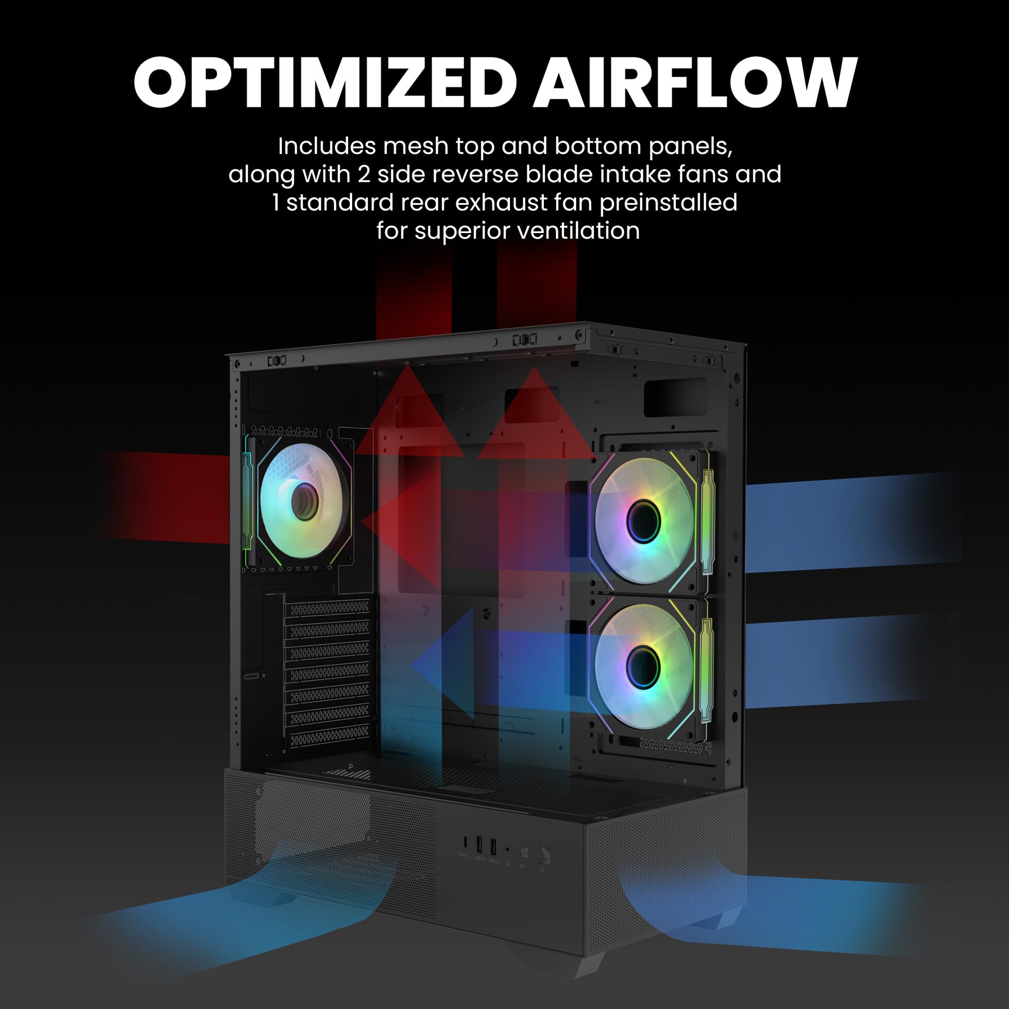 Zalman CHRONIX ATX Mid-Tower PC Case, 3 x Prism ARGB Fans Preinstalled, USB Type-C 3.2, RGB Control Button, 360mm Radiator Support, Panoramic Tempered Glass RGB Gaming PC Case, Black