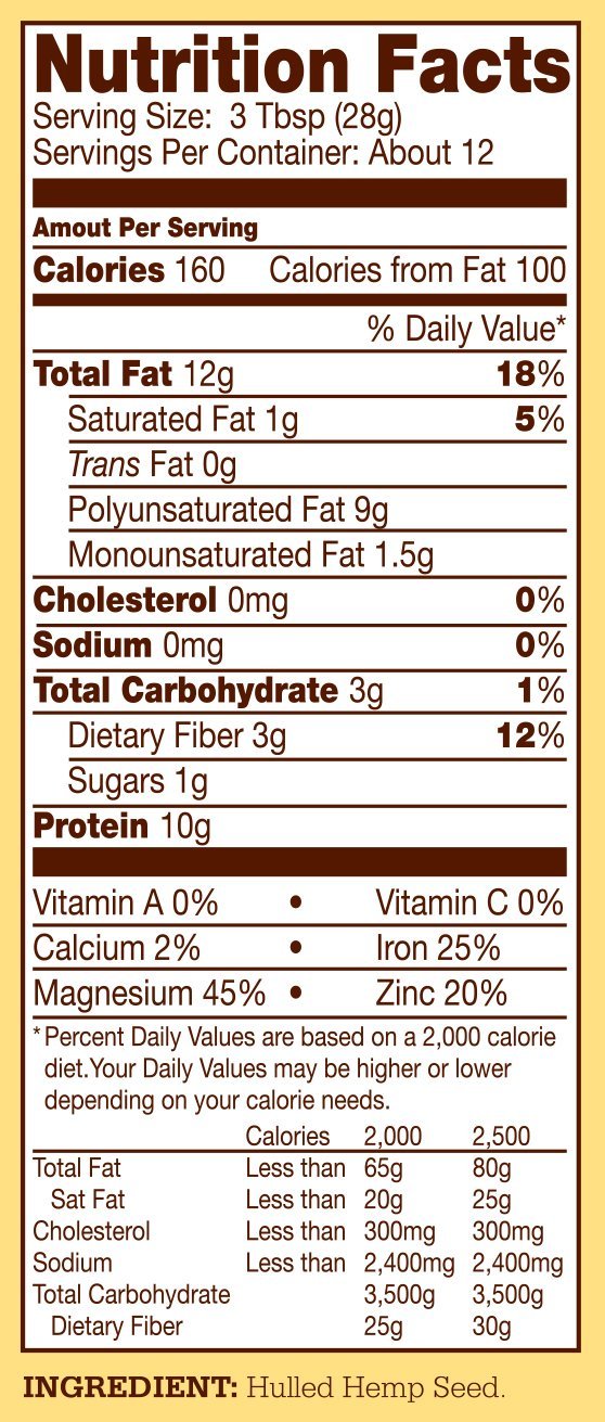 Hulled Hemp Hearts Nutritional Value Runners High Nutrition