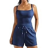 OMKAGI Women 2 Piece Outfits Sleeveless Tank Top Sweat Shorts Set with Pockets Vacation Sets