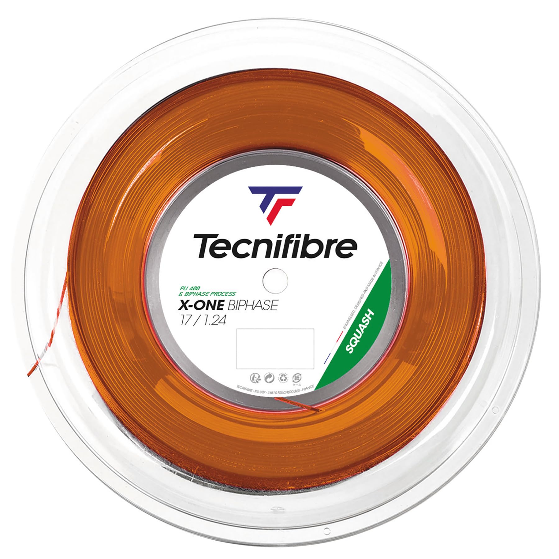 Tecnifibre X-One Biphase Squash String Orange 1.18mm - 200m Reel