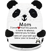 JIYANMEI Handmade Mini Panda Crochet, Emotional Support Decor for Adults, Inspirational Gift for Sister, Daughter, Friend, Home Ornament for Easter, Birthdays & Positive Vibes (Mom Panda)