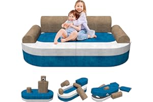 zefinot 12-Piece Ocean-Themed Modular Kids Play Couch, Convertible Creative Kids Lounge Sofa, Multi-Functional Sofa for Play, Learning, and Relaxation