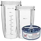PODCAY Blender Replacement Parts for Nutribullet, 32oz & 24oz Cups with Replacement Extractor Blade, Compatible with Nutri Bullet 600W/900W Pro Blenders (3 PCS)