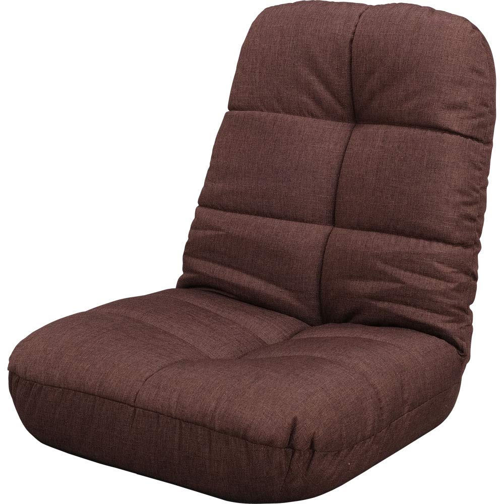 アイリスプラザ 座椅子 リクライニング ポケットコイル 折りたたみ収納 ふわふわ スチール, ポリエステル ブラウン 60×60×65.5cm POZ-36商品画像