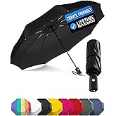 Rain-Mate Compact Travel Umbrella - Pocket Portable Folding Windproof Mini Umbrella - Auto Open and Close Button and 9 Rib Re