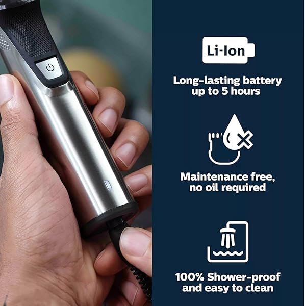 PHILIPS MULTIGROOM 7000 SERIES 21 PIECE BEARD TRIMMER FOR MEN, HAIR & BODY GROOMING KIT, PRECISION TRIMMING COMB WITH SELF-SHARPENING STEEL BLADES, ALL-IN-ONE TRIMMER, WATER RESISTANT