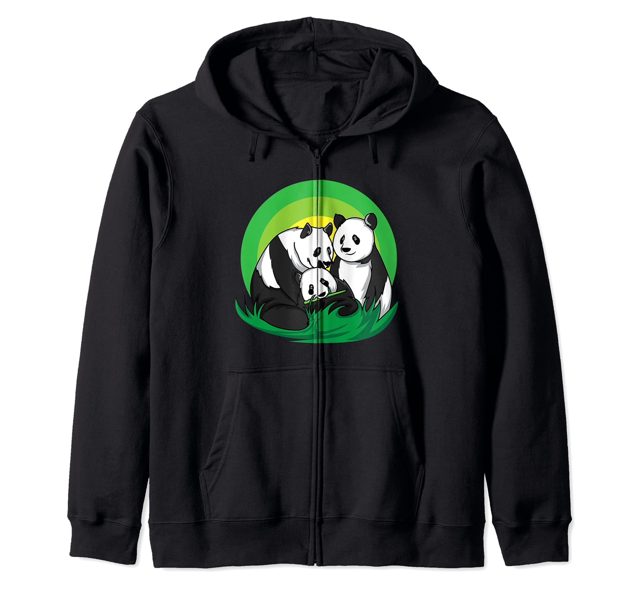 Cute Panda Bears Cuddling I Panda Zip Hoodie