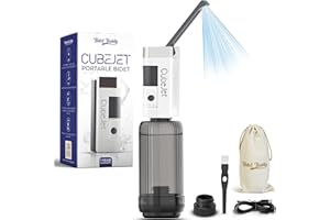 BIDET BUDDY® CubeJet Portable Bidet | Rechargeable Electric Travel Bidet for Travel, Camping & Home | Ultra High Pressure USB-C Hygiene Device with Seat-Bidet-Level Cleaning Power - Silver