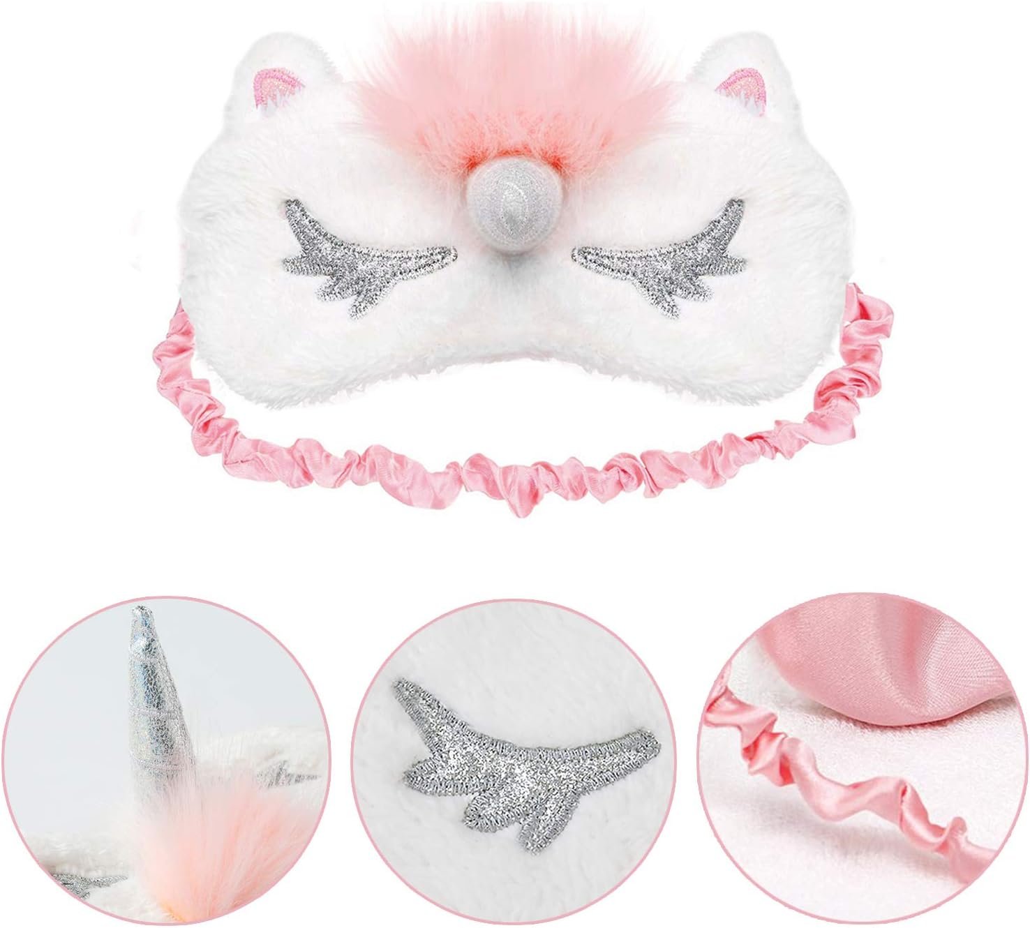 Kids Sleep Mask,Aniwon 4 Pack Cute Eye Mask for Sleeping Unicorn Sleep Mask Night Blindfold Bed Eye Covers Sleep Mask for Women Girls Kids Favor: Health & Personal Care