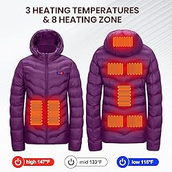 OAOA innovation Womens Heated Jacket with 10000mAh