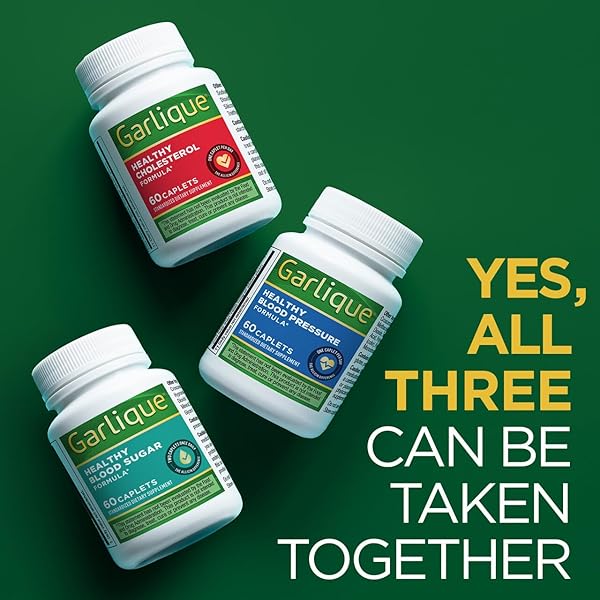 GARLIQUE GARLIC EXTRACT SUPPLEMENT, HEALTHY CHOLESTEROL FORMULA, ODORLESS & VEGAN, 60 CAPLETS