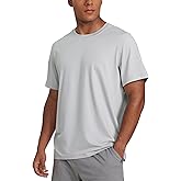 CRZ YOGA Cloud Jersey Midweight Shirts for Men - Short Sleeve Soft Breathable Lounge Casual Athletic Basic T-Shirts Tops Platinum Grey Large
