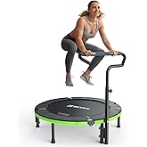 BCAN 40"/48" Foldable Mini Trampoline, Rebounder Trampoline for Adults, U/T Adjustable Foam Handle, Exercise Rebounder for Adults Indoor/Garden Workout, Max Load 330lbs/440lbs-2025