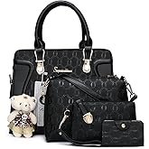 Women's Fashion Handbags Tote Bags Shoulder Bag Top Handle Satchel Purse Set 4pcs
