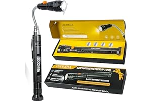 LOCONHA Magnetic Pickup Tool with LED Lights, Telescoping Magnet Flashlight, Cool Gadget Birthday Gifts Christmas Day Gifts for Men, Handyman, Husband, Boyfriend, Him, Father, Dad (1 Pack)